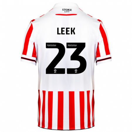 Kandiny Hombre Camiseta Ellie Leek #23 Rojo Blanco 1ª Equipación 2023/24 La Camisa Chile