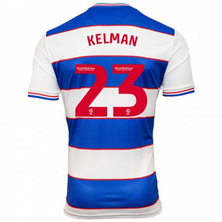 Kandiny Hombre Camiseta Charlie Kelman #23 Blanco Azul 1ª Equipación 2023/24 La Camisa Chile