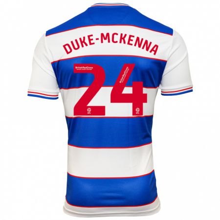 Kandiny Hombre Camiseta Stephen Duke-Mckenna #24 Blanco Azul 1ª Equipación 2023/24 La Camisa Chile