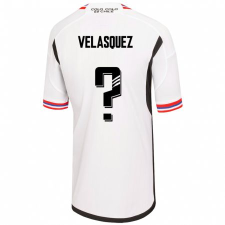 Kandiny Hombre Camiseta Milovan Velásquez #0 Blanco 1ª Equipación 2023/24 La Camisa Chile
