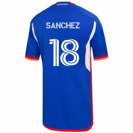 Kandiny Hombre Camiseta Bárbara Sánchez #18 Azul 1ª Equipación 2023/24 La Camisa Chile