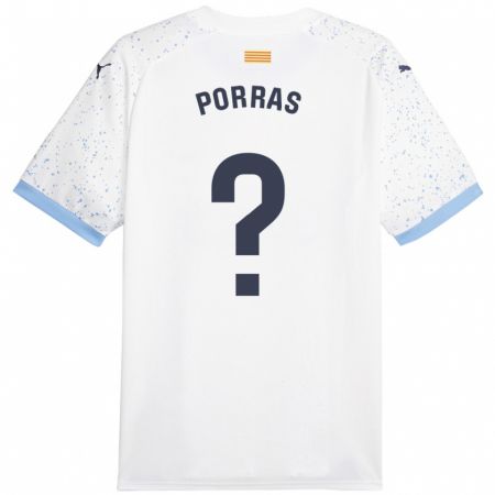 Kandiny Hombre Camiseta Hugo Porras #0 Blanco 2ª Equipación 2023/24 La Camisa Chile