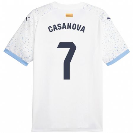 Kandiny Hombre Camiseta Àstrid Casanova #7 Blanco 2ª Equipación 2023/24 La Camisa Chile