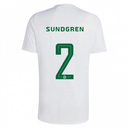 Kandiny Hombre Camiseta Daniel Sundgren #2 Verde Azul 2ª Equipación 2023/24 La Camisa Chile