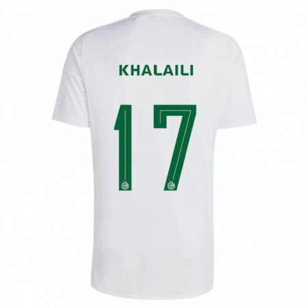 Kandiny Hombre Camiseta Iyad Khalaili #17 Verde Azul 2ª Equipación 2023/24 La Camisa Chile