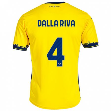 Kandiny Hombre Camiseta Stefano Dalla Riva #4 Amarillo 2ª Equipación 2023/24 La Camisa Chile