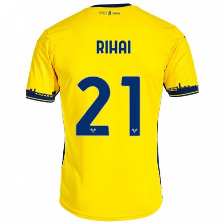 Kandiny Hombre Camiseta Aiman Rihai #21 Amarillo 2ª Equipación 2023/24 La Camisa Chile