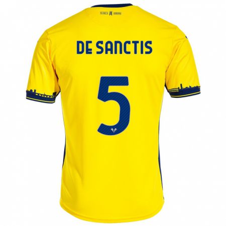 Kandiny Hombre Camiseta Aurora De Sanctis #5 Amarillo 2ª Equipación 2023/24 La Camisa Chile