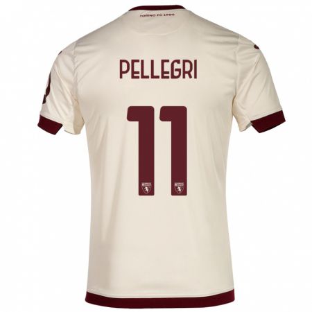 Kandiny Hombre Camiseta Pietro Pellegri #11 Champán 2ª Equipación 2023/24 La Camisa Chile