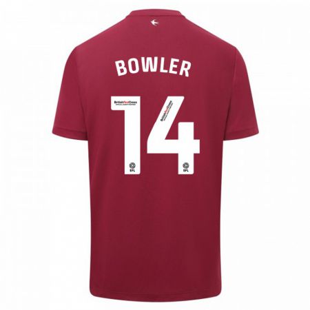 Kandiny Hombre Camiseta Josh Bowler #14 Rojo 2ª Equipación 2023/24 La Camisa Chile