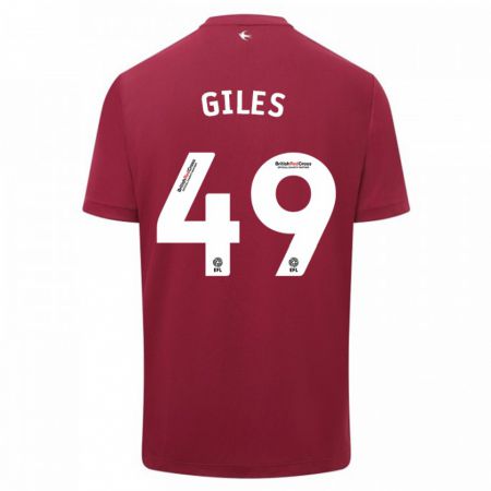 Kandiny Hombre Camiseta Luey Giles #49 Rojo 2ª Equipación 2023/24 La Camisa Chile