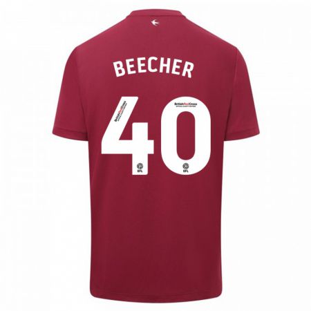 Kandiny Hombre Camiseta Josh Beecher #40 Rojo 2ª Equipación 2023/24 La Camisa Chile