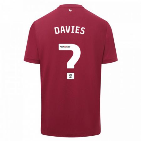 Kandiny Hombre Camiseta Kian Davies #0 Rojo 2ª Equipación 2023/24 La Camisa Chile