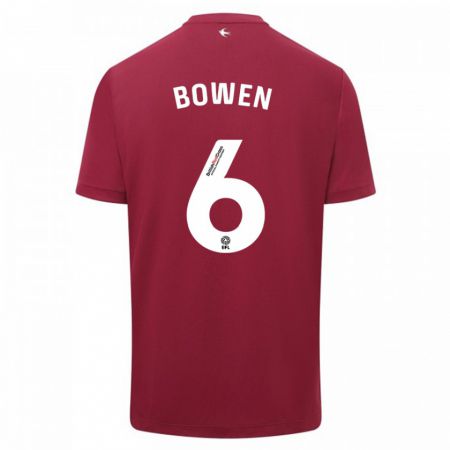 Kandiny Hombre Camiseta Megan Bowen #6 Rojo 2ª Equipación 2023/24 La Camisa Chile