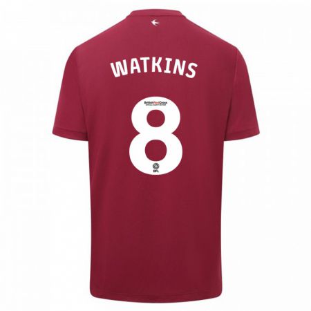 Kandiny Hombre Camiseta Seren Watkins #8 Rojo 2ª Equipación 2023/24 La Camisa Chile