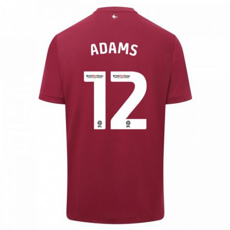 Kandiny Hombre Camiseta Kelly Adams #12 Rojo 2ª Equipación 2023/24 La Camisa Chile