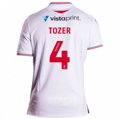 Kandiny Hombre Camiseta Ben Tozer #4 Blanco 2ª Equipación 2023/24 La Camisa Chile