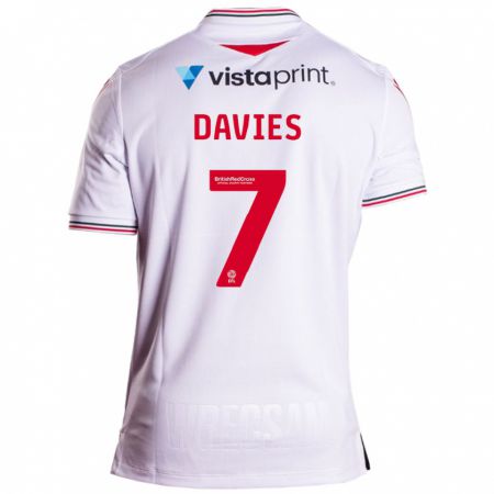 Kandiny Hombre Camiseta Jordan Davies #7 Blanco 2ª Equipación 2023/24 La Camisa Chile