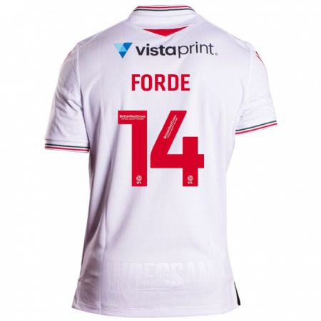 Kandiny Hombre Camiseta Anthony Forde #14 Blanco 2ª Equipación 2023/24 La Camisa Chile