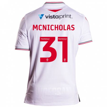 Kandiny Hombre Camiseta Luke Mcnicholas #31 Blanco 2ª Equipación 2023/24 La Camisa Chile