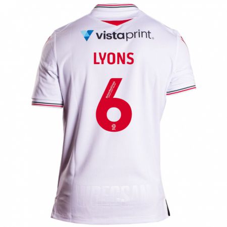 Kandiny Hombre Camiseta Lauryn Lyons #6 Blanco 2ª Equipación 2023/24 La Camisa Chile