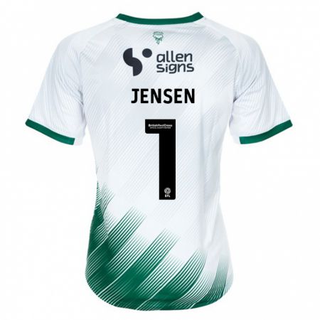 Kandiny Hombre Camiseta Lukas Jensen #1 Blanco 2ª Equipación 2023/24 La Camisa Chile