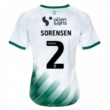 Kandiny Hombre Camiseta Lasse Sörensen #2 Blanco 2ª Equipación 2023/24 La Camisa Chile