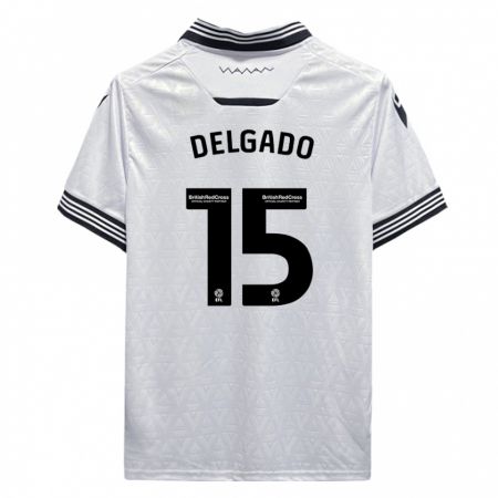 Kandiny Hombre Camiseta Juan Delgado #15 Blanco 2ª Equipación 2023/24 La Camisa Chile