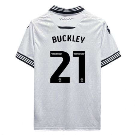 Kandiny Hombre Camiseta John Buckley #21 Blanco 2ª Equipación 2023/24 La Camisa Chile