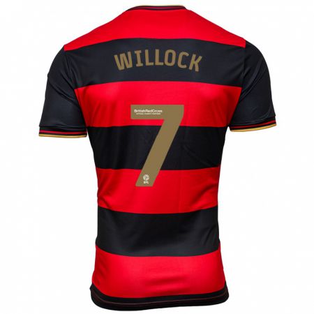 Kandiny Hombre Camiseta Chris Willock #7 Negro Rojo 2ª Equipación 2023/24 La Camisa Chile