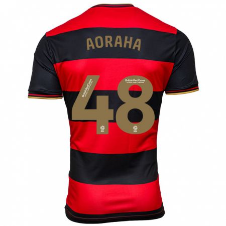 Kandiny Hombre Camiseta Alexander Aoraha #48 Negro Rojo 2ª Equipación 2023/24 La Camisa Chile