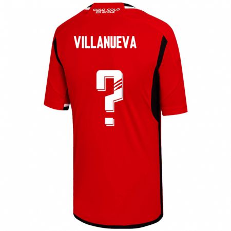 Kandiny Hombre Camiseta Eduardo Villanueva #0 Rojo 2ª Equipación 2023/24 La Camisa Chile