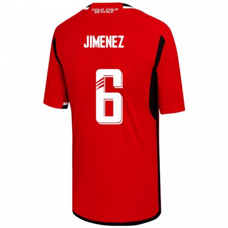 Kandiny Hombre Camiseta Yastin Jiménez #6 Rojo 2ª Equipación 2023/24 La Camisa Chile