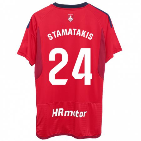 Kandiny Mujer Camiseta Dimitrios Stamatakis #24 Rojo 1ª Equipación 2023/24 La Camisa Chile