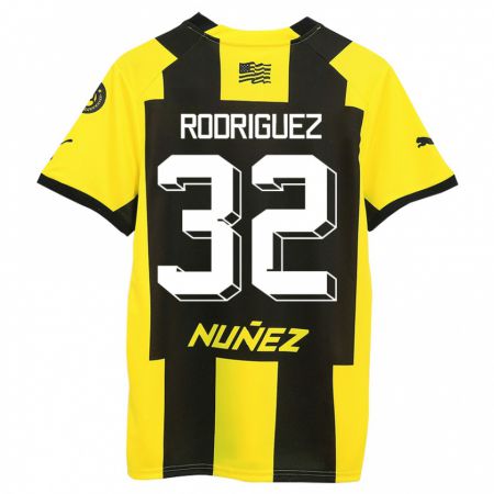 Kandiny Mujer Camiseta Randall Rodríguez #32 Amarillo Negro 1ª Equipación 2023/24 La Camisa Chile