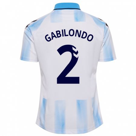 Kandiny Mujer Camiseta Jokin Gabilondo #2 Blanco Azul 1ª Equipación 2023/24 La Camisa Chile
