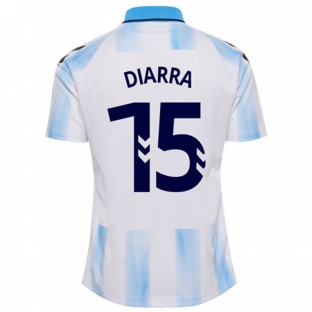 Kandiny Mujer Camiseta Moussa Diarra #15 Blanco Azul 1ª Equipación 2023/24 La Camisa Chile