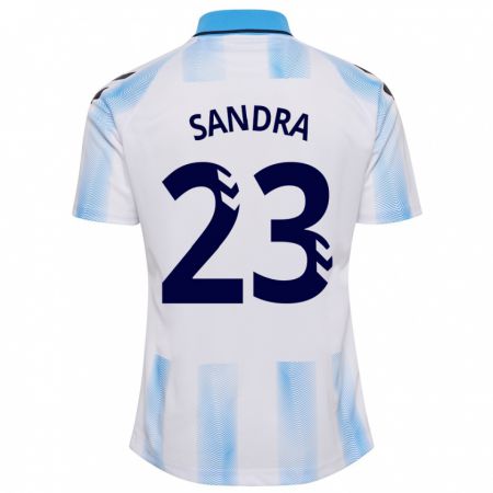 Kandiny Mujer Camiseta Sandra #23 Blanco Azul 1ª Equipación 2023/24 La Camisa Chile