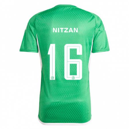 Kandiny Mujer Camiseta Itamar Nitzan #16 Blanco Azul 1ª Equipación 2023/24 La Camisa Chile