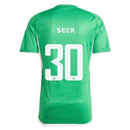 Kandiny Mujer Camiseta Abdoulaye Seck #30 Blanco Azul 1ª Equipación 2023/24 La Camisa Chile