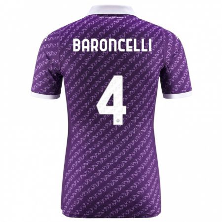 Kandiny Mujer Camiseta Leonardo Baroncelli #4 Violeta 1ª Equipación 2023/24 La Camisa Chile