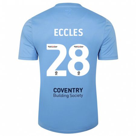 Kandiny Mujer Camiseta Josh Eccles #28 Cielo Azul 1ª Equipación 2023/24 La Camisa Chile