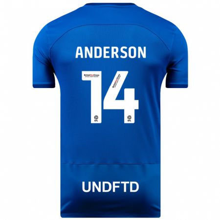 Kandiny Mujer Camiseta Keshi Anderson #14 Azul 1ª Equipación 2023/24 La Camisa Chile