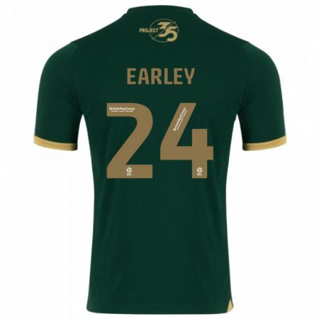 Kandiny Mujer Camiseta Saxon Earley #24 Verde 1ª Equipación 2023/24 La Camisa Chile