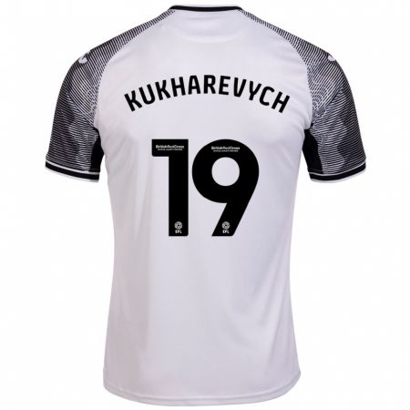 Kandiny Mujer Camiseta Mykola Kukharevych #19 Blanco 1ª Equipación 2023/24 La Camisa Chile