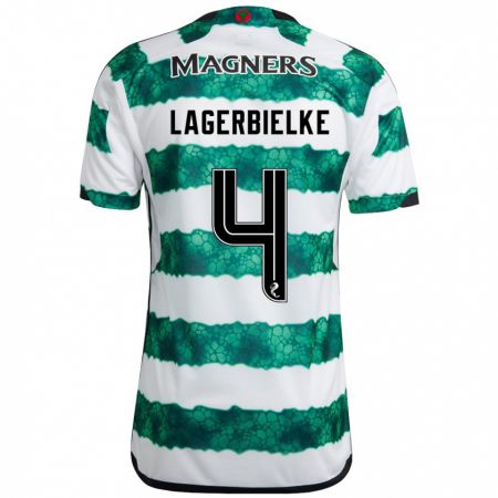 Kandiny Mujer Camiseta Gustaf Lagerbielke #4 Verde 1ª Equipación 2023/24 La Camisa Chile