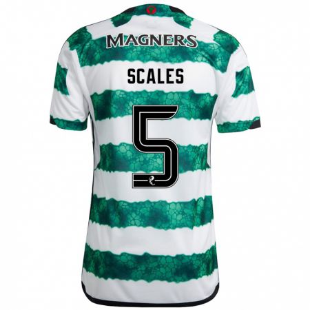 Kandiny Mujer Camiseta Liam Scales #5 Verde 1ª Equipación 2023/24 La Camisa Chile