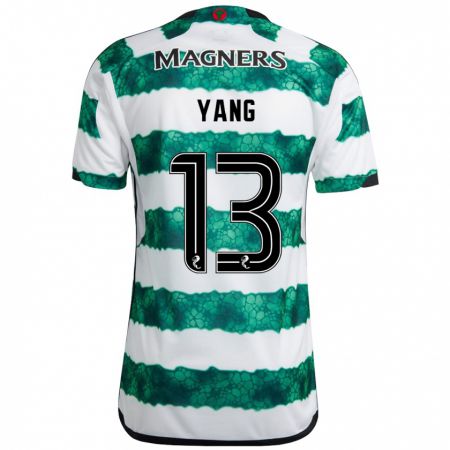 Kandiny Mujer Camiseta Hyun-Jun Yang #13 Verde 1ª Equipación 2023/24 La Camisa Chile