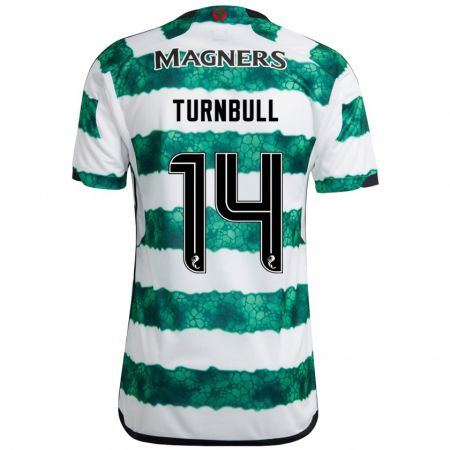 Kandiny Mujer Camiseta David Turnbull #14 Verde 1ª Equipación 2023/24 La Camisa Chile