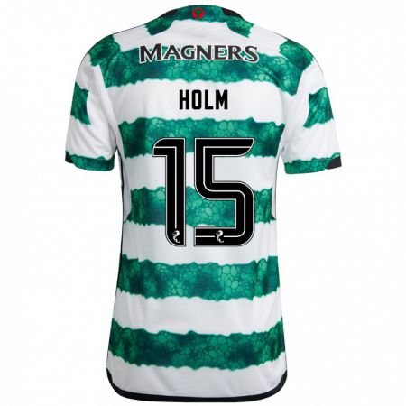 Kandiny Mujer Camiseta Odin Thiago Holm #15 Verde 1ª Equipación 2023/24 La Camisa Chile